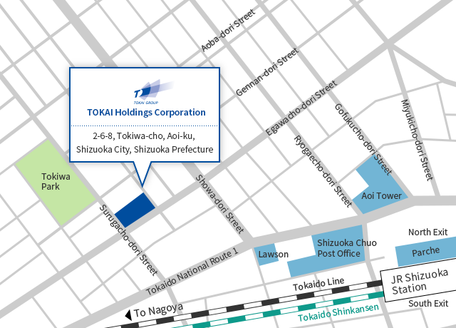 TOKAI Holdings Head Office Map